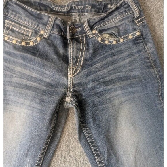 Cowgirl Tuff Jeans Don't Fence Me In Pearls Womens 27/31 Medium Wash Blue Denim - Picture 3 of 11